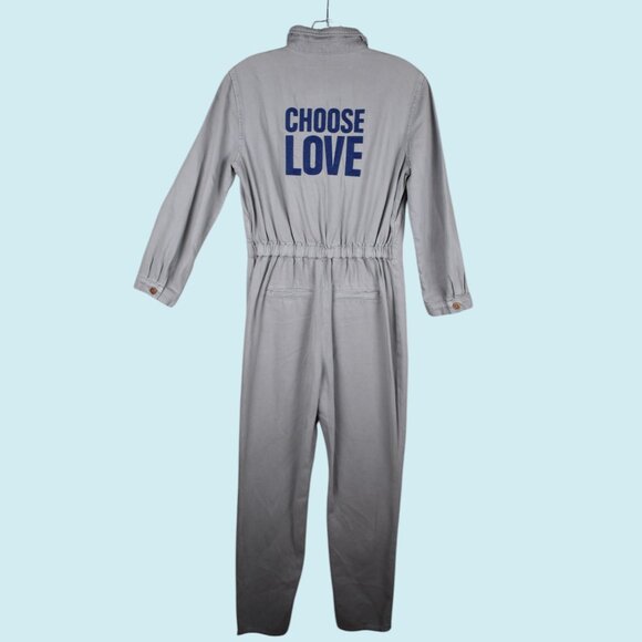 The Legends x Choose Love Jumpsuit Women's Size Small Gray Full Zip Coveralls - Picture 1 of 13
